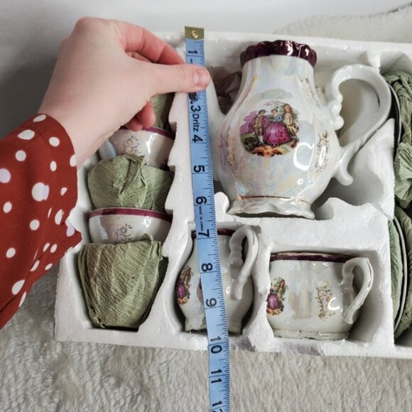 Rare Vintage 17pcs English Colonial Baroque Porcelain Fine China Tea Coffee Set - Picture 7 of 9